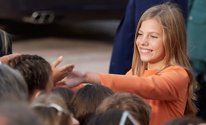La infanta Sofía, a su llegada a la catedral de Oviedo, con motivo de los premios Princesa de Asturias 2019. a