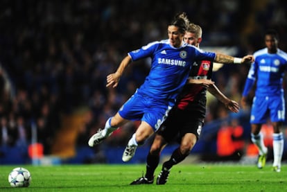 Fernando Torres, delantero del Chelsea, durante el partido ante el Bayer Leverkusen.