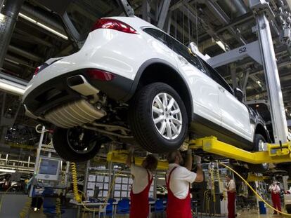 Cadena de ensamblaje del Porsche Cayenne.