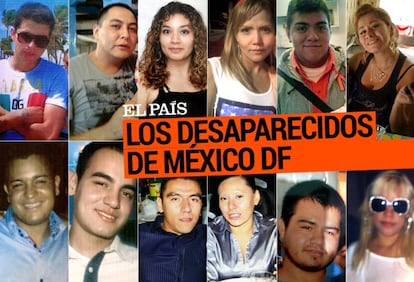 Retratos de los 12 jóvenes desparecidos en México DF.