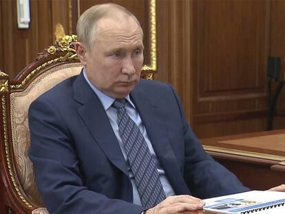 El presidente de Rusia, Vladimir Putin, en una reunión el 28 de marzo