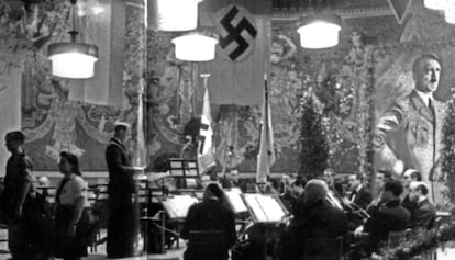 Celebración del aniversario de Hitler en el Palau de la Música Catalana, en 1943.