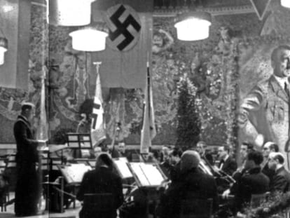 Celebración del aniversario de Hitler en el Palau de la Música Catalana, en 1943.