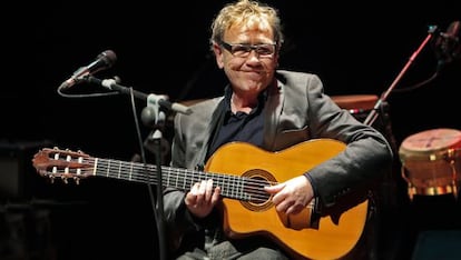 Miquel Gil en el concierto de presentación de su álbum 'Per marcianes'.