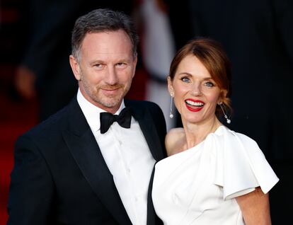 Christian Horner y Geri Horner en la 'premiere' de la película 'Sin tiempo para morir' de la saga de James Bond, en el Royal Albert Hall de Londres en 2021.
