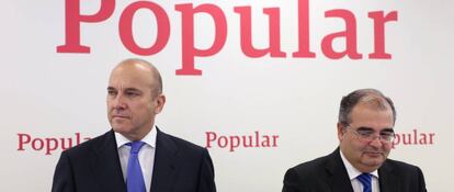 Angel Ron, expresidente de Banco Popular, junto, al exconsejero delegado, Pedro Larena