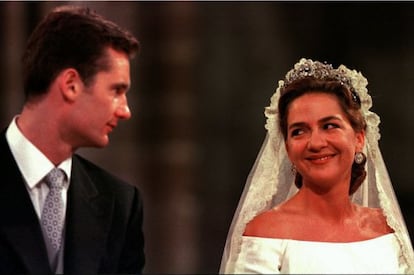 The royal couple&#039;s wedding on October 4, 1997, in Barcelona. 