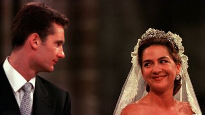 The royal couple&#039;s wedding on October 4, 1997, in Barcelona. 