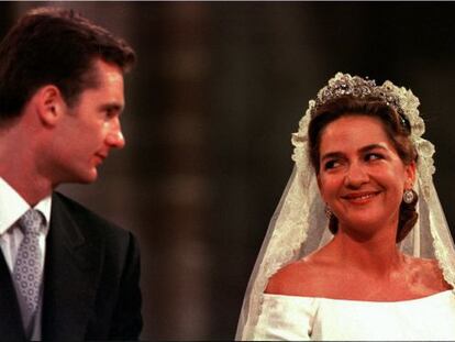 The royal couple&#039;s wedding on October 4, 1997, in Barcelona. 