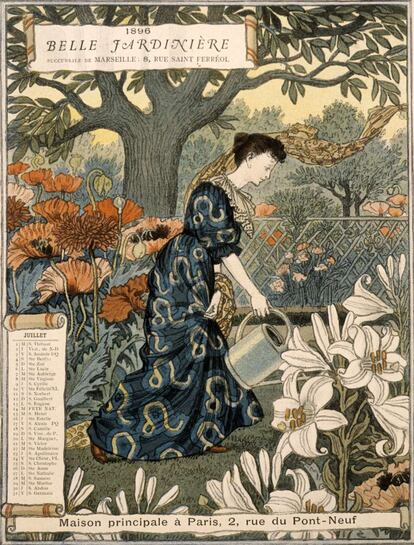 Dibujo del francés Eugene Grasset de 'La Bella Jardinera' (1896).