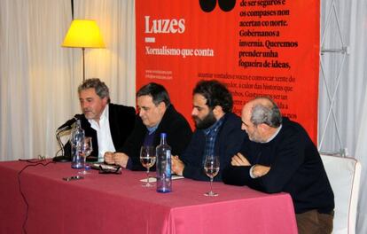 De izquierda a Derecha, Manuel Rivas, Xosé Manuel Pereiro, Iago Martínez y Jacobo Bermejo