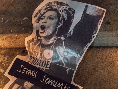 Protesto quando morte de Marielle Franco completou um mês.