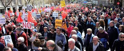 Imagen de la manifestaci&oacute;n de pensionistas celebrada este domingo en Madrid.
 
 
 