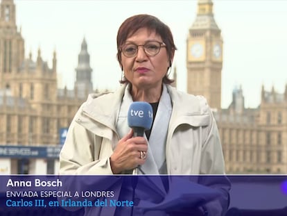 La periodista Anna Bosch durante una conexión en directo reciente para el Telediario de La 1.