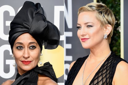 Apostando por un peinado diferente

Tracee Ellis Ross o Kate Hudson decidieron dar protagonismo a sus peinados para salirse de la norma. La primera lució un turbante, tan en tendencia los últimos meses gracias a la modelo Adwoa Aboah, entre otras. La segunda, una sencilla cinta negra que demuestra que también se puede experimentar con el pelo ultracorto. Jessica Biel, Saoirse Ronan o Christina Hendricks también apostaron por accesorios y lazadas en el pelo.