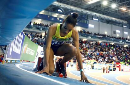 Paralluelo, en el Campeonato de España Absoluto de atletismo en pista cubierta del 2019.