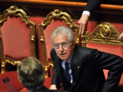 Mario Monti, en la sesi&oacute;n del Senado italiano