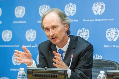 El diplomático noruego Geir Pedersen en la sede de la ONU en Nueva York en 2014.
