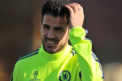 Cesc, en un entrenament del Chelsea.