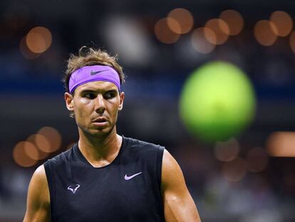 Nadal, durante el partido de semifinales del US Open contra Berrettini en Nueva York.