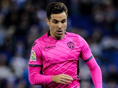 Toño García, en el Espanyol-Levante de Copa el pasado 4 de enero.