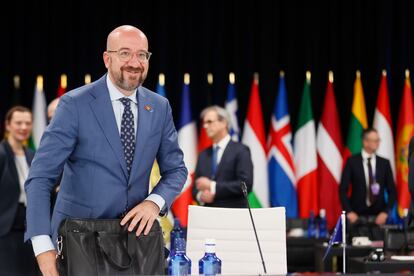 El presidente del Consejo Europeo, Charles Michel, durante la primera jornada de la cumbre de la OTAN en Madrid.