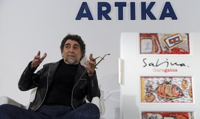 Joaquín Sabina, el miércoles, durante la presentación del libro 'Garagatos'.