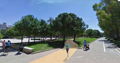 Simulaci&oacute;n virtual del circuito de running en el Jard&iacute;n del Turia. 