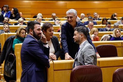 El diputado de EH Bildu Oskar Matute. Junts salva el decreto anticrisis y ómnibus de Pedro Sánchez mientras Podemos tumba el aumento del subsidio de desempleo de Yolanda Díaz.