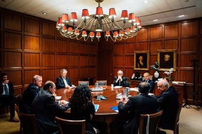 Reunión con analistas del think tank The Brookings Institution en su sede de Washington.