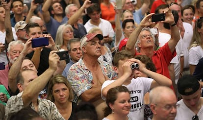 Trump supporters at a meeting in Connecticut.