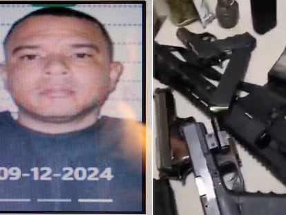 Junior Castillo e imágenes de armas que compartía en sus redes sociales.