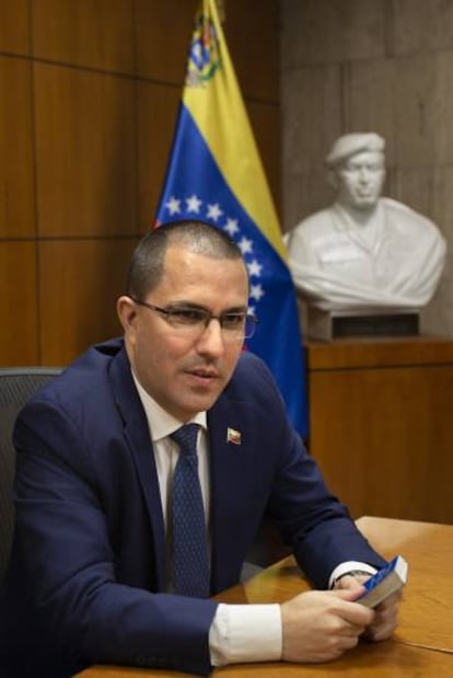 Jorge Arreaza, durante la entrevista.