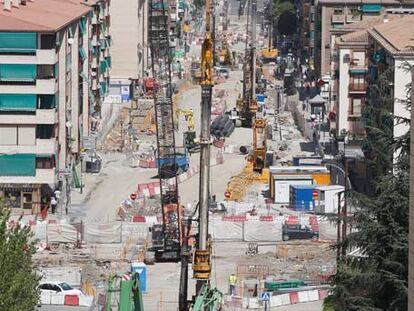 Obras del metropolitano en el Camino de Ronda, Granada