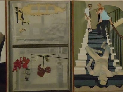Parte del políptico 'Vivir y dejar morir o el fin trágico de Marcel Duchamp' (1965), de Eduardo Arroyo.