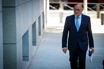 Javier Herrero, a su llegada a la Audiencia Nacional este lunes. 