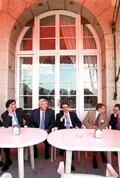 El presidente José María Aznar, ayer, en El Escorial.