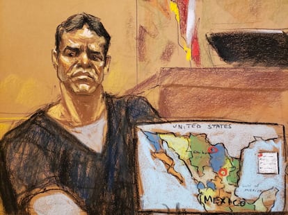 Vicente Zambada, durante el juicio de 'El Chapo' Guzmán.