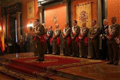 El teniente general José Mena Aguado, durante su intervención en la conmemoración de la Pascua Militar.