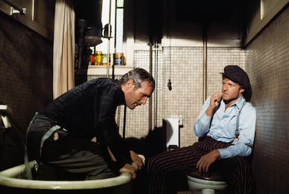 Robert Redford (izquierda), junto a Paul Newman en 'El Golpe' (1973).
