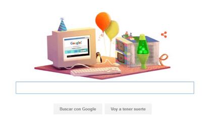 Doodle con el que Google celebra su 17 cumpleaños.