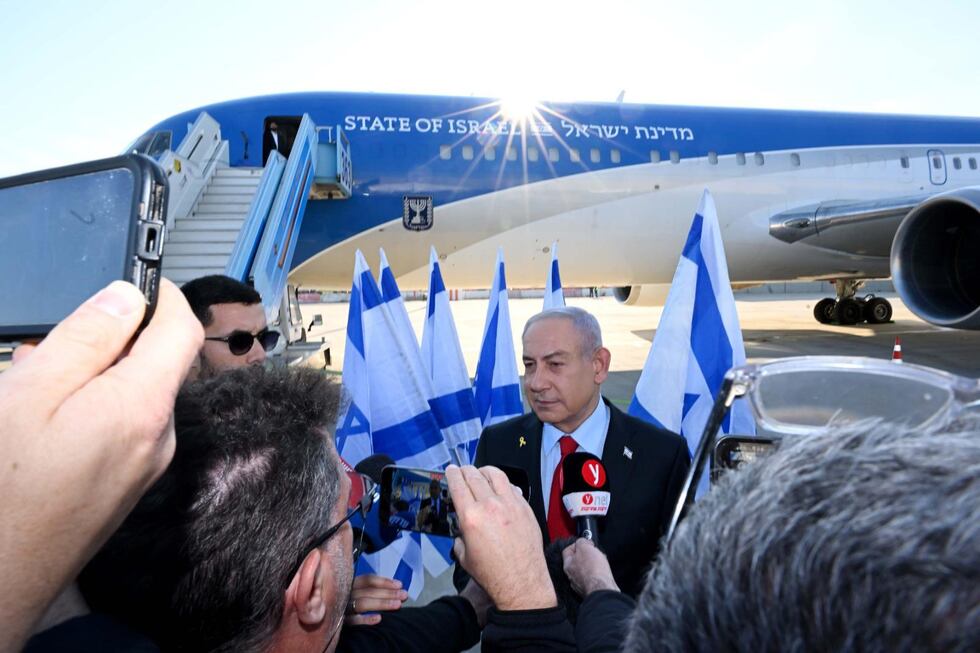 El primer ministro israel, Benjamn Netanyahu, este domingo antes de viajar a Washington.