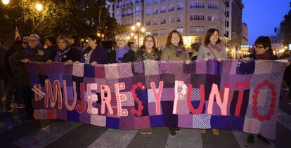 Manifestación de mujeres en Valencia, en 2016.