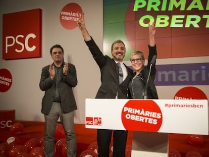 Jaume Collboni y Carmen Andrés, los dos ganadores de las primarias.