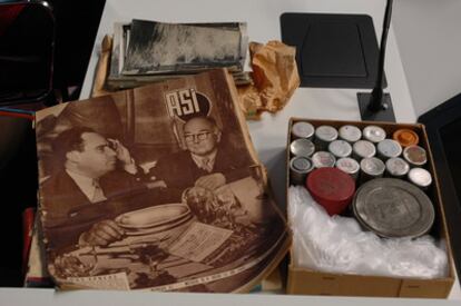 Some of the negatives and prints that make up the archive of International Brigade volunteer Emilio Rosenstein