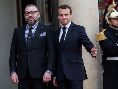 Mohammed VI, rey de Marruecos, y Emmanuel Macron, en el Palacio del Elíseo en 2018.