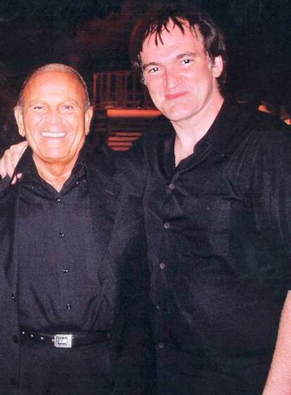 Los directores de cine Enzo Castellari y Quentin Tarantino.