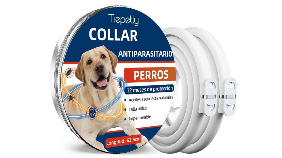 Collar antiparasitario para perros con aroma a citronela.