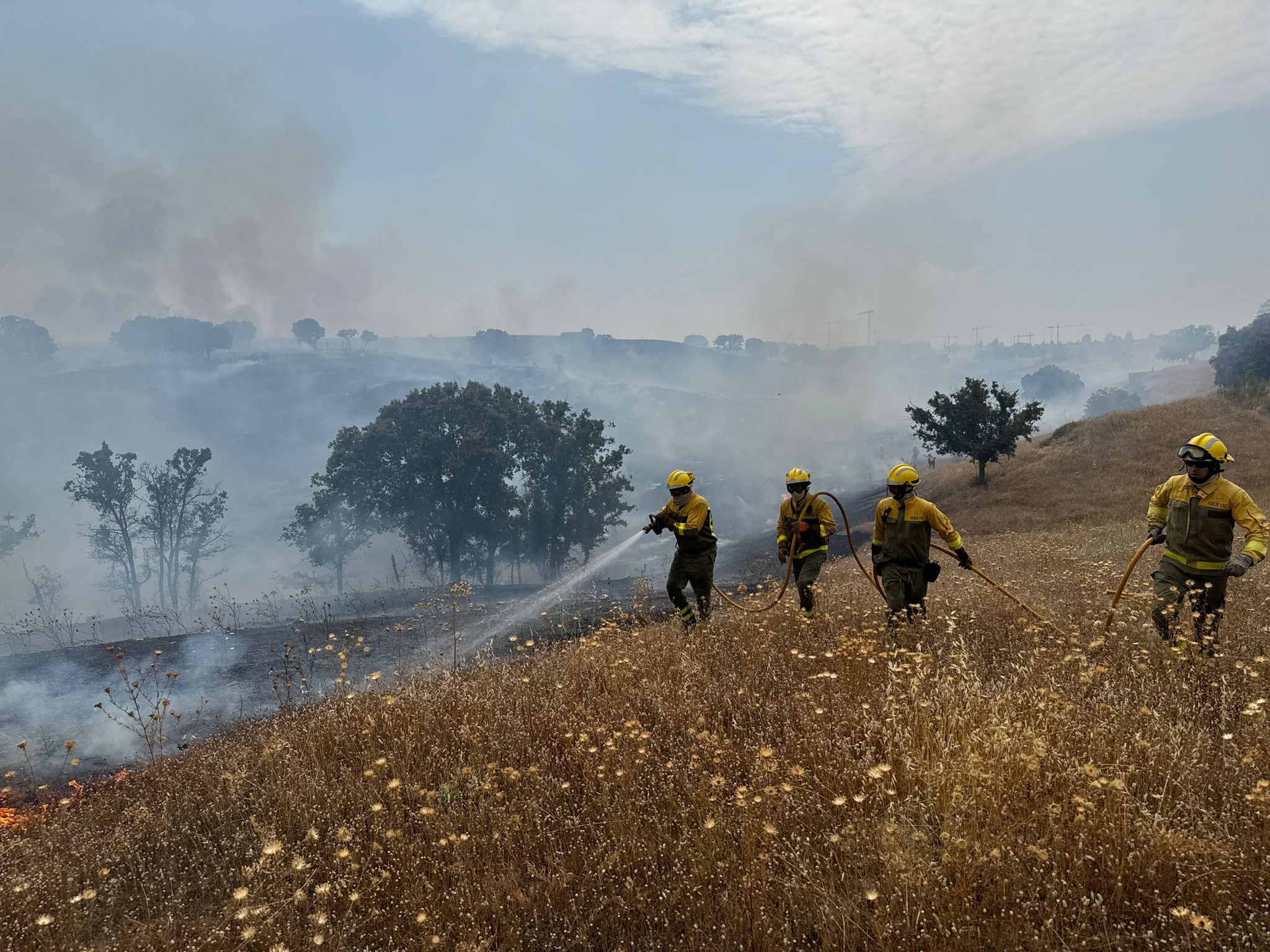 Desalojada una urbanización de Colmenar Viejo por un incendio forestal