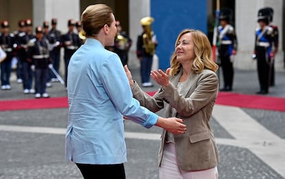 Giorgia Meloni y Mette Frederiksen en Roma
